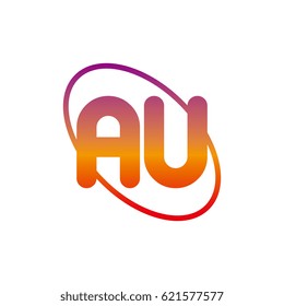 initial letter au logo on white background