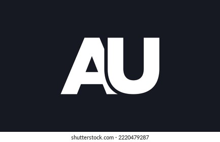 Initial Letter AU Logo. AU Stock Letter Logo design.