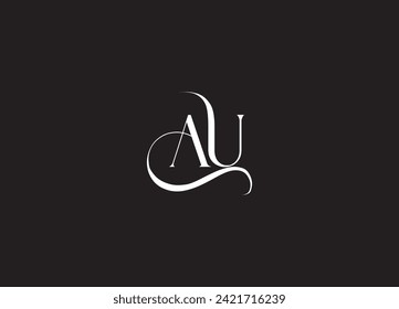 Initial Letter AU Logo. AU Stock Letter Logo design.