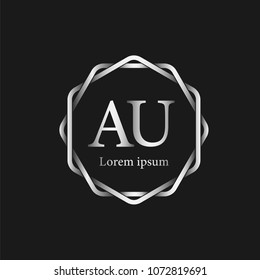 Initial Letter AU Logo Template