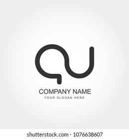 Initial Letter AU Logo Template