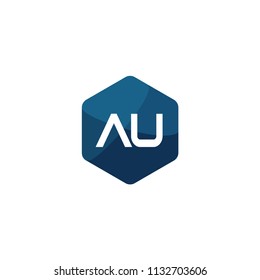 Initial Letter AU Logo Template Design