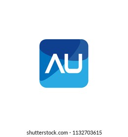 Initial Letter AU Logo Template Design