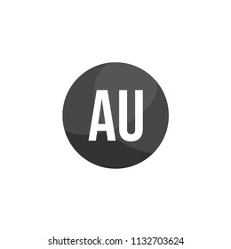 Initial Letter AU Logo Template Design