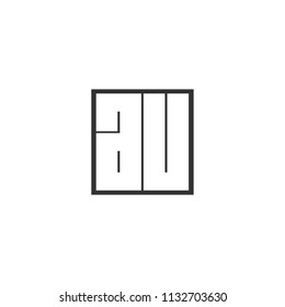 Initial Letter AU Logo Template Design