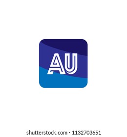 Initial Letter AU Logo Template Design