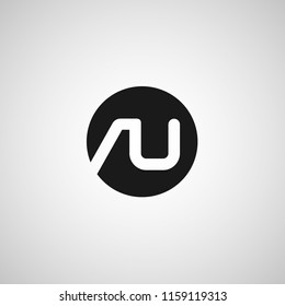 Initial Letter AU Logo Template Design