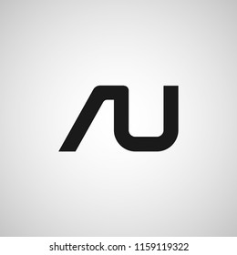 Initial Letter AU Logo Template Design