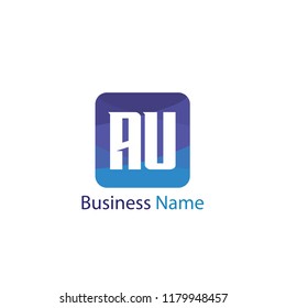Initial Letter AU Logo Template Design