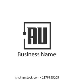 Initial Letter AU Logo Template Design