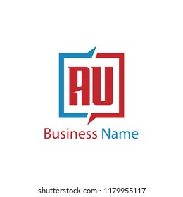 Initial Letter AU Logo Template Design