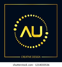 Initial Letter AU Logo Template Design