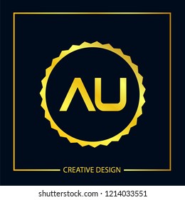 Initial Letter AU Logo Template Design