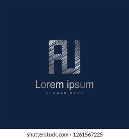 Initial Letter AU Logo Template Vector Design