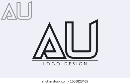Initial Letter AU Logo Template
