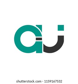 Initial letter AU lowercase logo design template