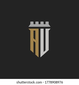 Initial Letter AU Monogram Logo Template Design