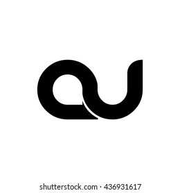 Initial Letter AV AU Circle Lowercase Logo Black
