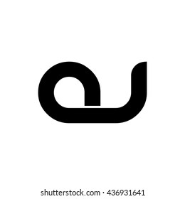 Initial Letter AV AU Circle Lowercase Logo Black