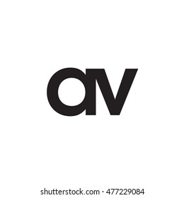 Initial letter AV black white logo
