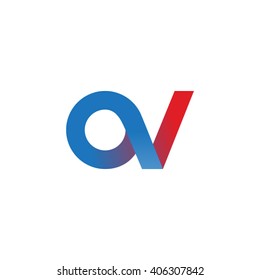 initial letter av linked circle lowercase logo blue red
