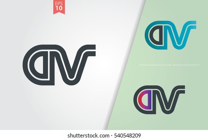 Initial Letter AV Linked Design Logo Company