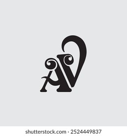 Initial letter AV logo design