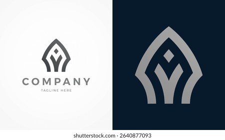 Initial Letter AV Logo Design, Stylish letter AV with two color, usable for brand and company logos, vector illustration