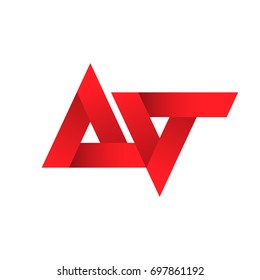 Initial letter AV logo design concept in professional red color