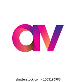 Initial Letter AV Logo Lowercase, magenta and orange, Modern and Simple Logo Design.

