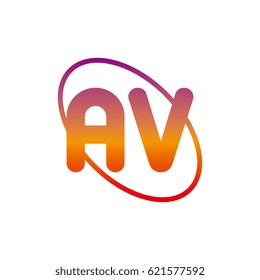 initial letter av logo on white background