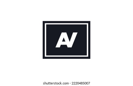 Logotipo AV de la carta inicial. Diseño del logotipo de la carta estándar AV.