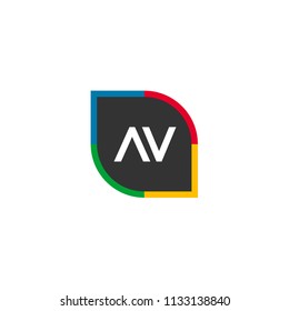 Initial Letter AV Logo Template Design