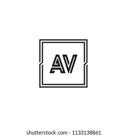 Initial Letter AV Logo Template Design