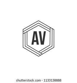 Initial Letter AV Logo Template Design