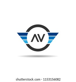 Initial Letter AV Logo Template Design