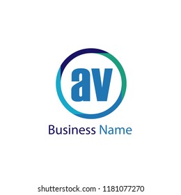 Initial Letter AV Logo Template Design