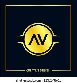 Initial Letter AV Logo Template Design