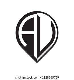 initial letter av pin logo black