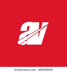 initial letter av white logo in red background