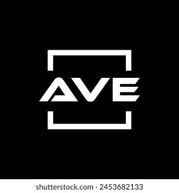 Initial letter AVE logo design. AVE logo design inside square.