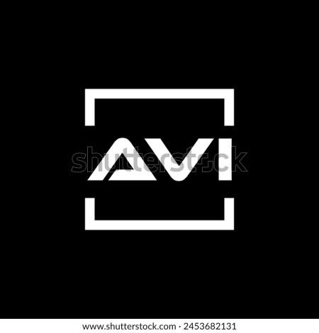 Initial letter AVI logo design. AVI logo design inside square.