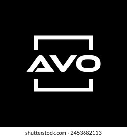 Initial letter AVO logo design. AVO logo design inside square.