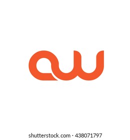 Initial Letter AW AWU Lowercase Logo Orange