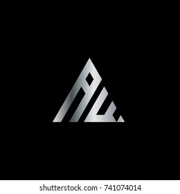 Initial Letter AW Linked Triangle Design Logo