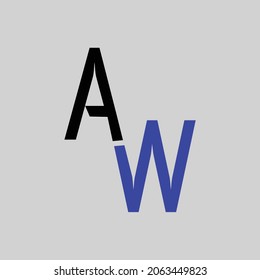 initial letter AW logo design