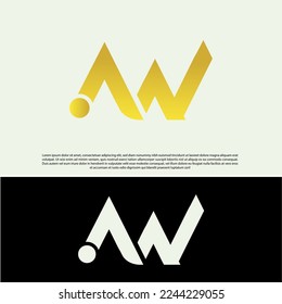 Diseño del logotipo de la carta inicial AW - Diseño del logotipo de la letra del vector AN