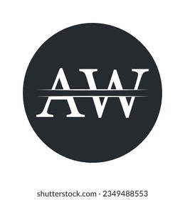 Letra inicial diseño del logotipo de AW
