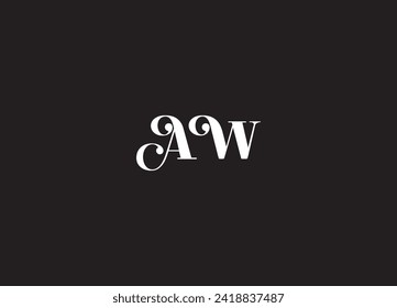 Diseño del logotipo de la carta inicial AW Monograma símbolo de signo moderno creativo Icono