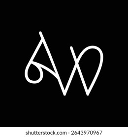 Initial letter AW logo design 